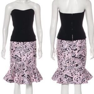 Mary Katrantzou Angelica Strapless Paisley Flared Hem Dress 2